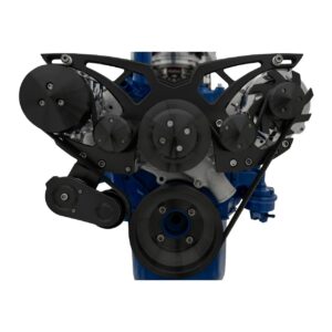Ford 351 Cleveland Serpentine System - AC & ALT - Black