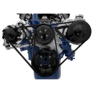 Ford 351 Cleveland Serpentine Conversion - PS-Saginaw - Black