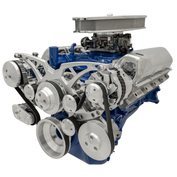 Ford 351 Cleveland Serpentine System - AC & PS - Chrome