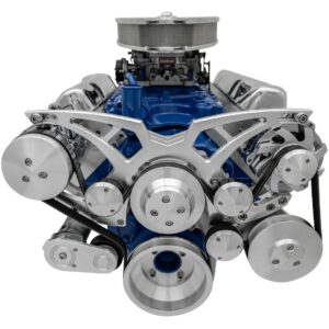 Ford 351 Cleveland Serpentine System - AC & PS - Chrome