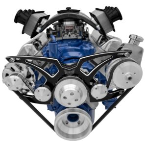 Ford 351 Cleveland Serpentine System - PS & ALT - Black Onyx