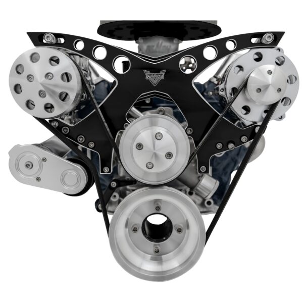 Small Block Ford Revolver Serpentine System - AC & ALT - Black Onyx