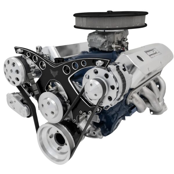 Small Block Ford Revolver Serpentine System - AC & ALT - Black Onyx