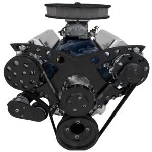 Small Block Ford Revolver Serpentine System - AC & ALT - Black