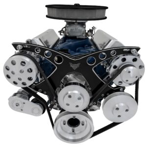 Small Block Ford Revolver Serpentine System - AC & PS - Black Onyx