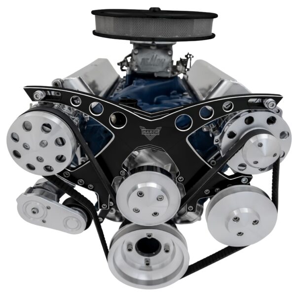 Small Block Ford Revolver Serpentine System - AC & PS - Black Onyx