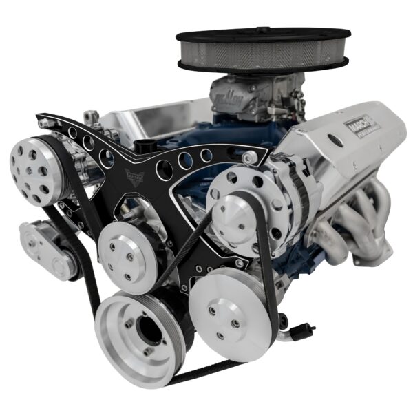 Small Block Ford Revolver Serpentine System - AC & PS - Black Onyx