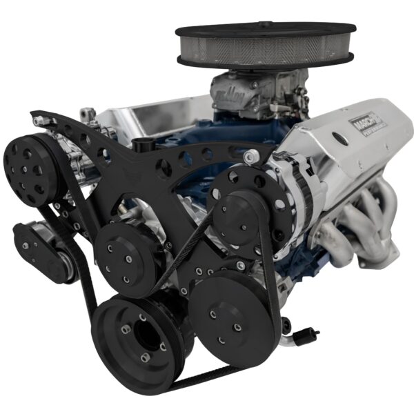 Small Block Ford Revolver Serpentine System - AC & PS - Black
