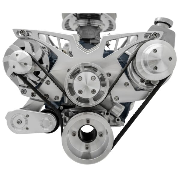 Small Block Ford Pro-Track Serpentine System - PS & ALT - Chrome