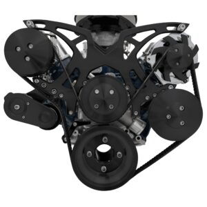 Small Block Ford Black All Inclusive Style Track Serpentine System (AC/PS/ALT)