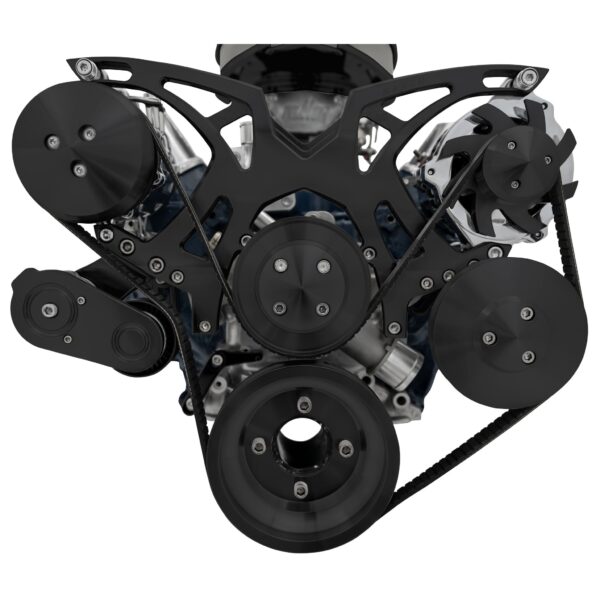 Small Block Ford Black All Inclusive Style Track Serpentine System (AC/PS/ALT)
