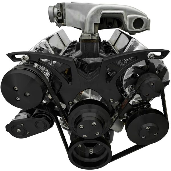 Small Block Ford 5.0L Serpentine System - AC & PS - Black