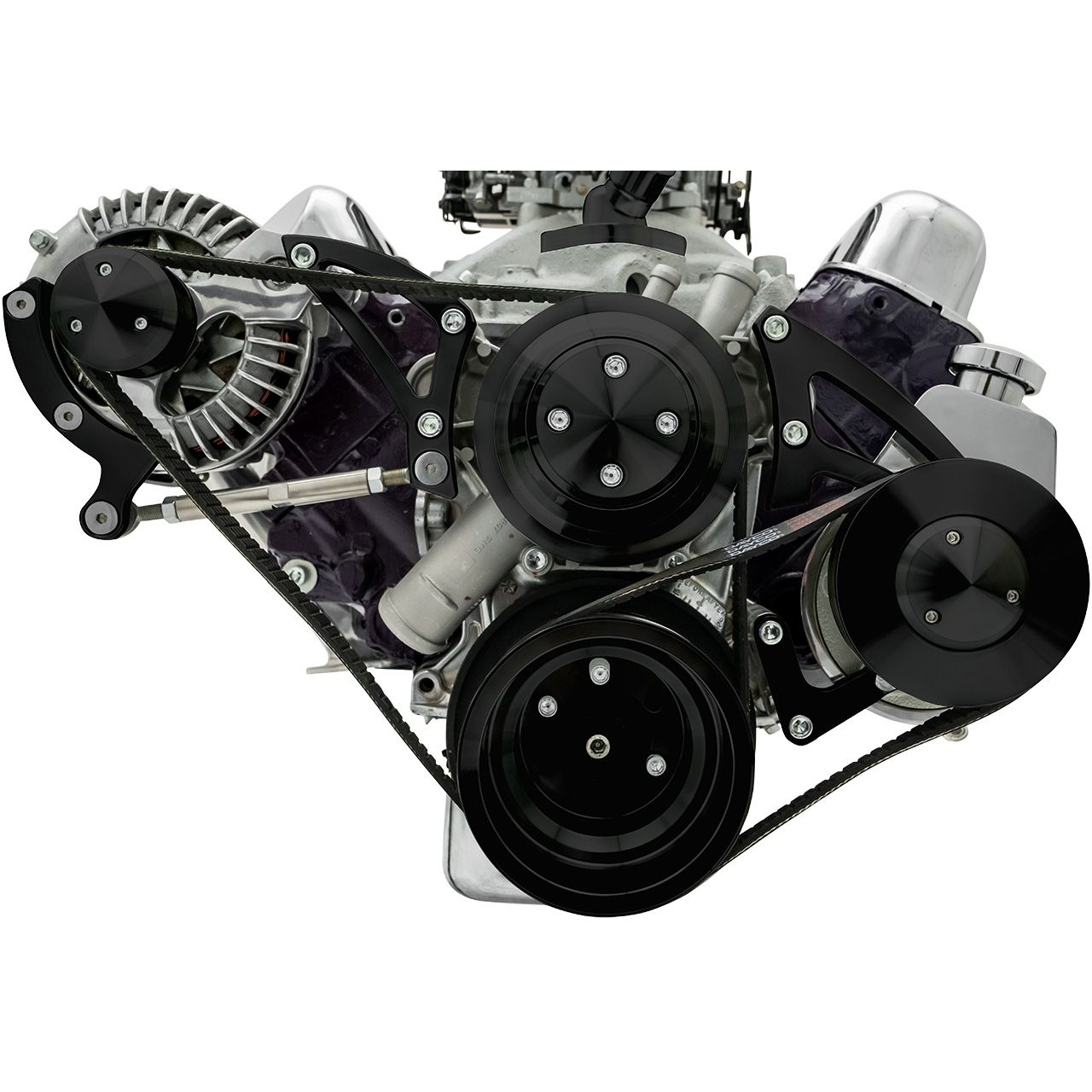 Small Block Chrysler Serpentine Conversion - PS - Saginaw-Key - Black