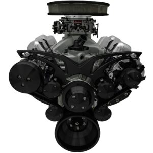 Small Block Chevy Style Track Serpentine System - AC & ALT - Black