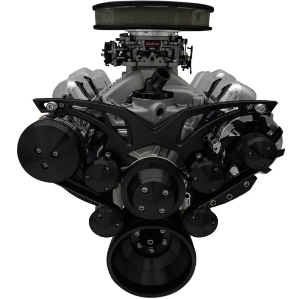 Small Block Chevy Style Track Serpentine System - AC & ALT - Black