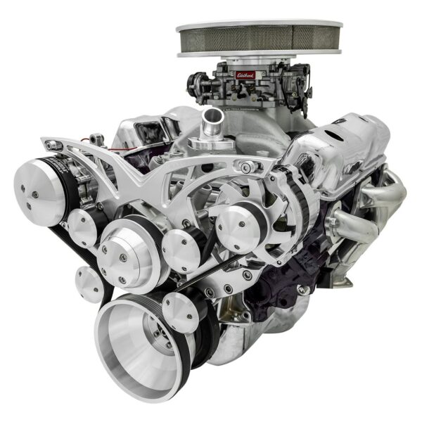 Small Block Chevy Style Track Serpentine System - AC & ALT - Chrome