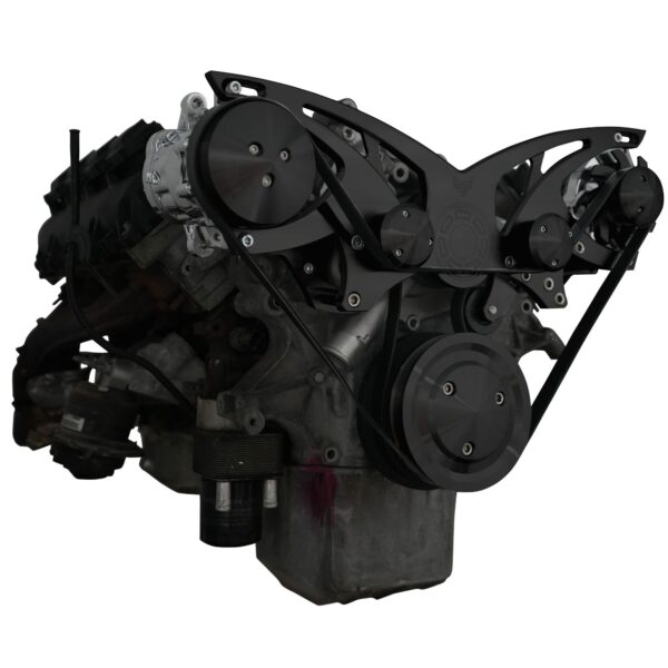 Chrysler Gen III Hemi Style Track Serpentine System - AC & ALT - Black