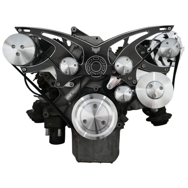 Chrysler Gen III Hemi Style Track Serpentine System - AC & PS - Black Onyx