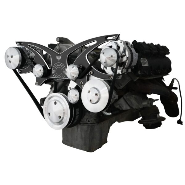 Chrysler Gen III Hemi Style Track Serpentine System - AC & PS - Black Onyx