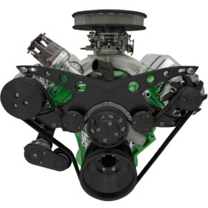 Big Block Chrysler Revolver Serpentine System - AC & ALT - Black