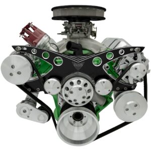 Big Block Chrysler Revolver Serpentine System - AC & PS - Black Onyx