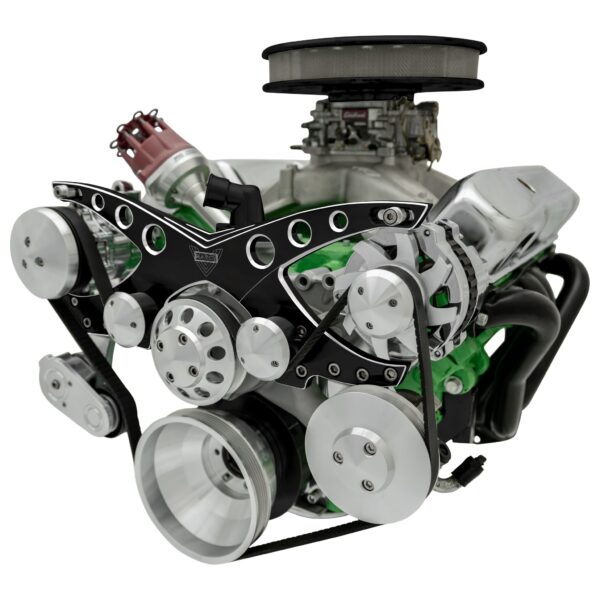 Big Block Chrysler Revolver Serpentine System - AC & PS - Black Onyx