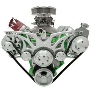 Big Block Chrysler Style Track Serpentine System - PS & ALT - Chrome