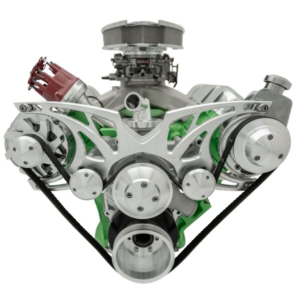 Big Block Chrysler Style Track Serpentine System - PS & ALT - Chrome