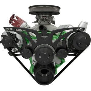 Big Block Chrysler Style Track Serpentine System - PS & ALT - Billet ACC - Black