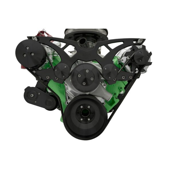 Big Block Chrysler Style Track Serpentine System - AC & ALT - Black