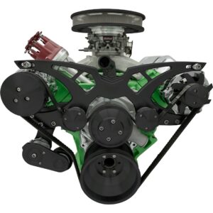 Big Block Chrysler Style Track Serpentine System - AC & ALT - Black