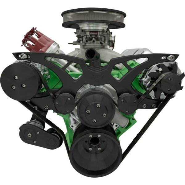 Big Block Chrysler Style Track Serpentine System - AC & ALT - Black