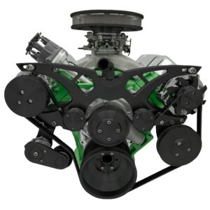 Big Block Chrysler Style Track Serpentine System - AC & PS - Black