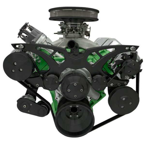 Big Block Chrysler Style Track Serpentine System - AC & PS - Black
