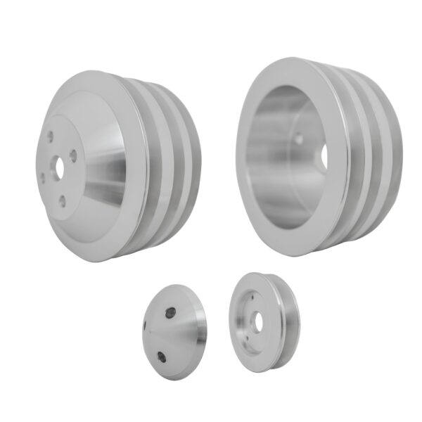 Small Block Chevy Corvette Pulley Kit - V-Belt - '71-82