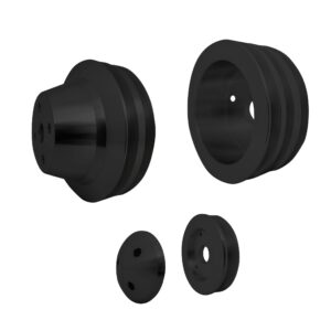 Small Block Chevy Corvette Pulley Kit - V-Belt - '71-82; Black