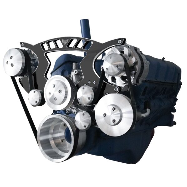 AMC Serppentine System Pro Track - 4 Bolt - AC & PS - Black Onyx
