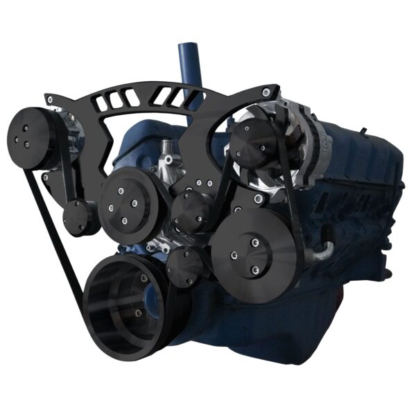 AMC Serppentine System Pro Track - 4 Bolt - AC & PS - Black