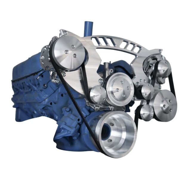 AMC Serppentine System Pro Track - 4 Bolt - AC & PS - Chrome