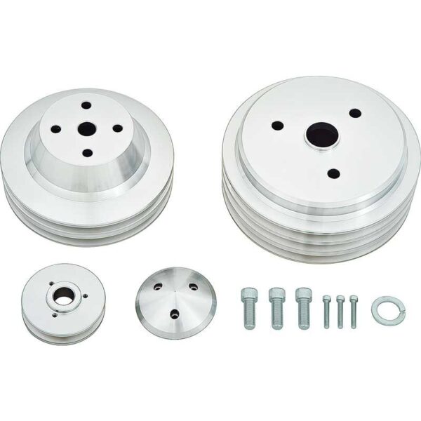 Small Block Chevy High Flow V-Belt Pulley Kit - LWP