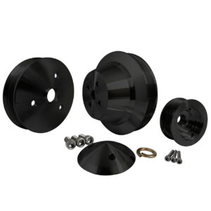 Small Block Chevy Serpentine Pulley Kit - 1V - Black