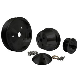 Small Block Chevy High Flow Serpentine Pulley Kit - 1V - Black