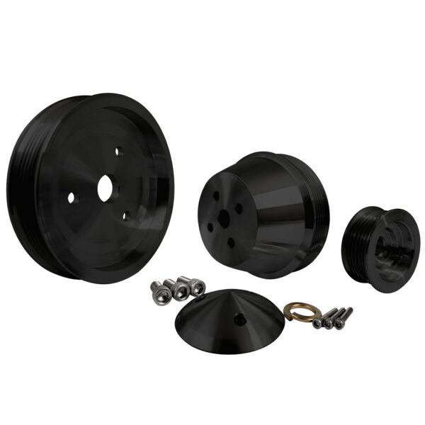 Small Block Chevy High Flow Serpentine Pulley Kit - 1V - Black