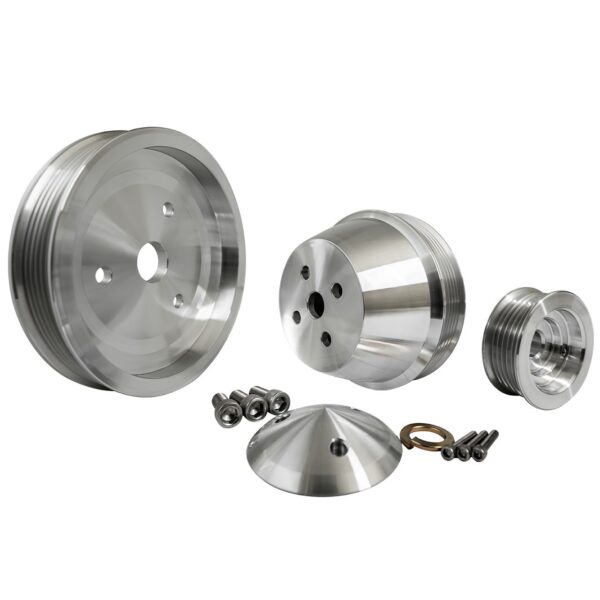 Small Block Chevy High Flow Serpentine Pulley Kit - 1V