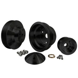 Small Block Chevy Serpentine Pulley Kit - LWP - Black