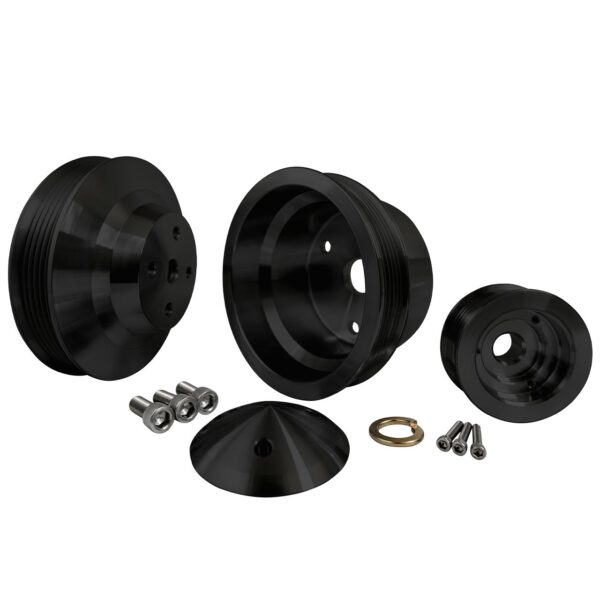 Small Block Chevy Serpentine Pulley Kit - LWP - Black