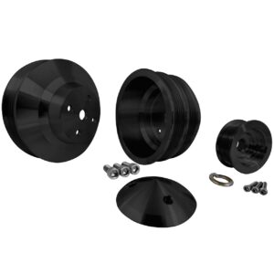 Small Block Chevy Serpentine Pulley Kit - LWP - 2V - Black