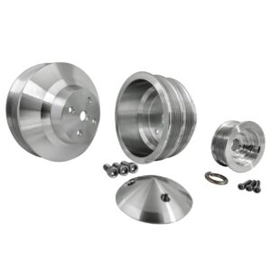 Small Block Chevy Serpentine Pulley Kit - LWP - 2V - Silver