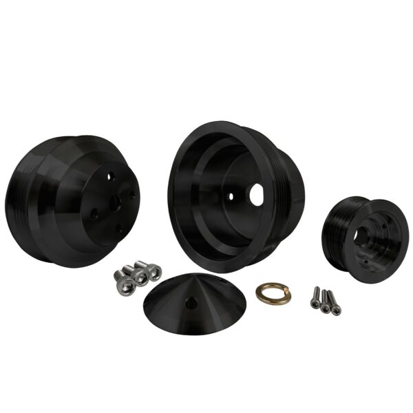 Small Block Chevy Serpentine Pulley Kit - LWP - Black