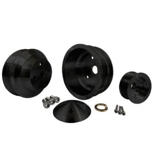 Small Block Chevy Serpentine Pulley Kit - LWP - 2V - Black
